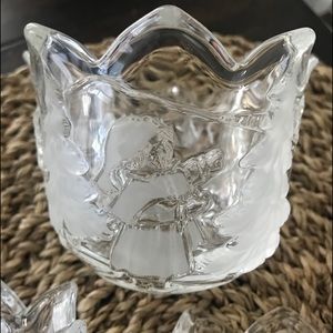 (3) Vintage Frosted Glass Votives